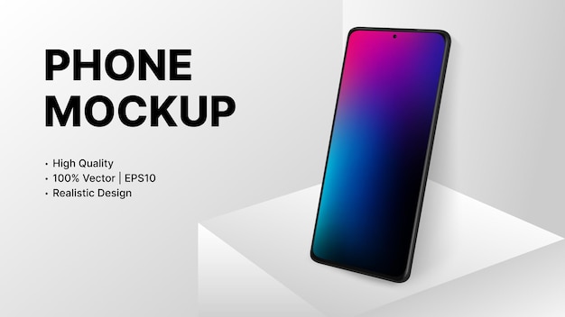 smartphone mockup. high quality banner advertisement. template for presentation slide. vector illustration