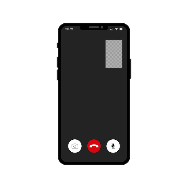 Smartphone-mockup met face-time-oproep