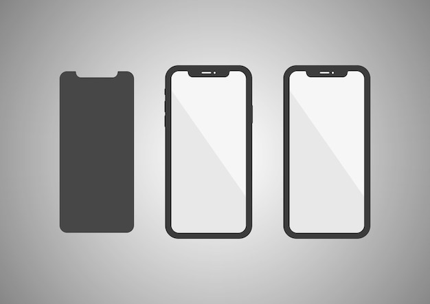 Vector smartphone mockup presentation floating isolated