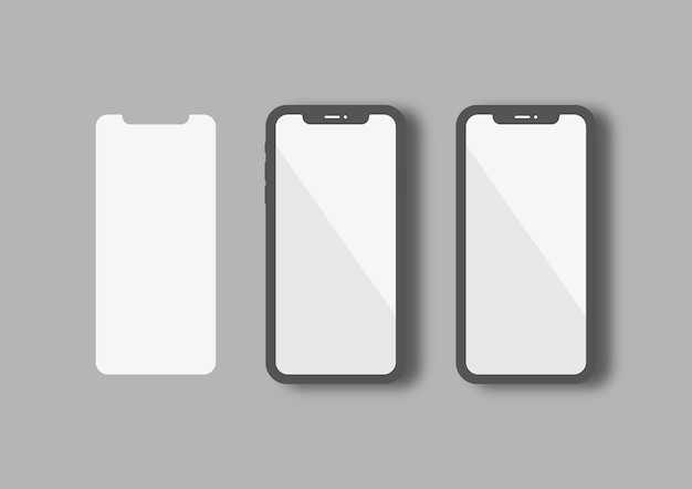 Vector smartphone mockup presentation floating isolated