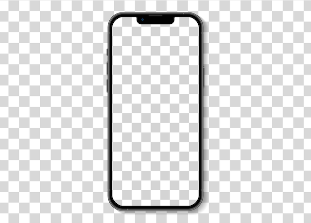 Smartphone mockup vector isolated on transparent background