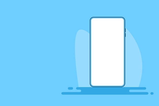 Smartphone mockup white screen Mobile phone vector ssolated on blue background