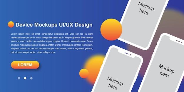 Vector smartphone mockup with blank screen frameless smartphone ui ux design