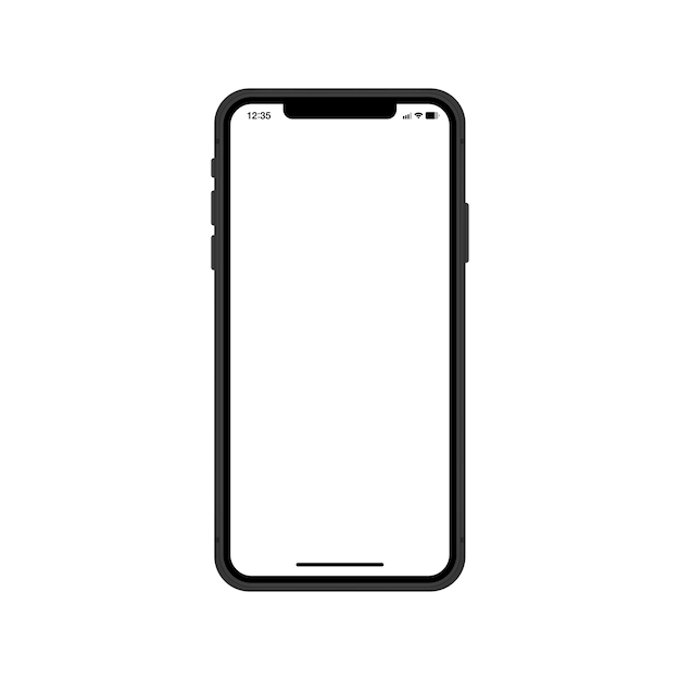 Вектор Смартфон новый iphone 13 pro max iphone 13 pro плоский белый макет смартфона векторная иллюстрация
