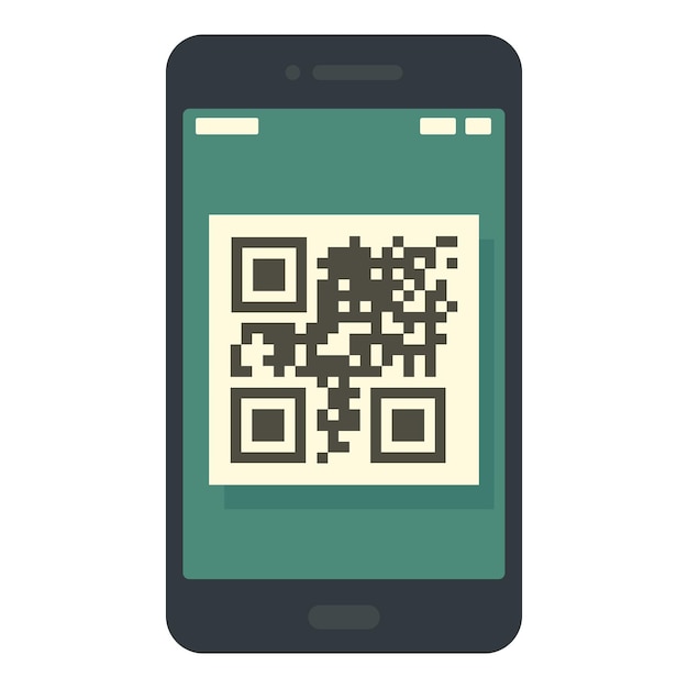 smartphone new qr code icon flat illustration of smartphone new qr code vector icon for web design