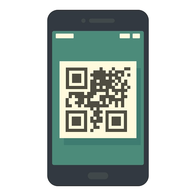 スマートフォンの新しいqrコードアイコンウェブデザインのための新しいqrcodeベクトルアイコンのフラットイラスト