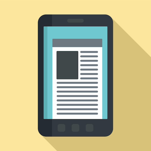 smartphone newspaper icon flat illustration of smartphone newspaper vector icon for web design
