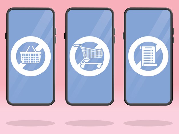 Smartphone No Shopping Cart Basket Invoice