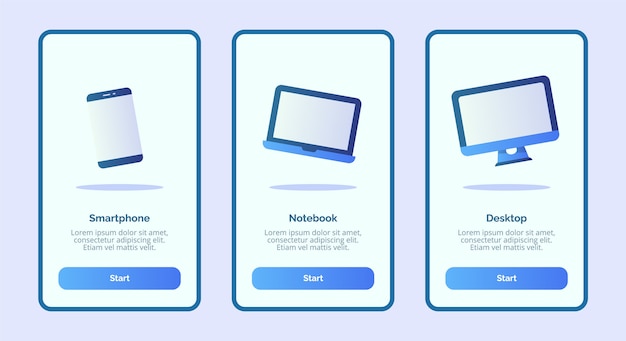 Smartphone Notebook Desktop for mobile apps template banner