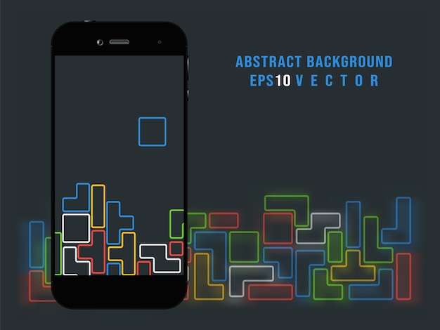 Смартфон на фоне видеоигры tetris