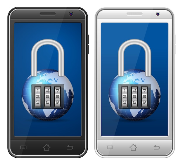 Vector smartphone padlock