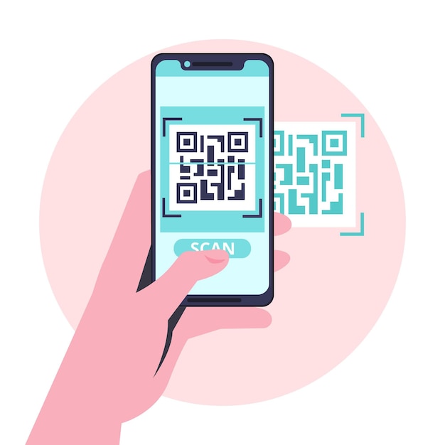 Vector smartphone qr-code scannen