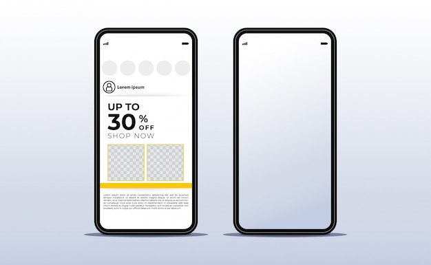 smartphone. realistic front mobile device concept. technology gadget templates