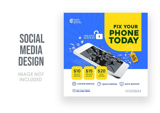 Smartphone repair social media post design