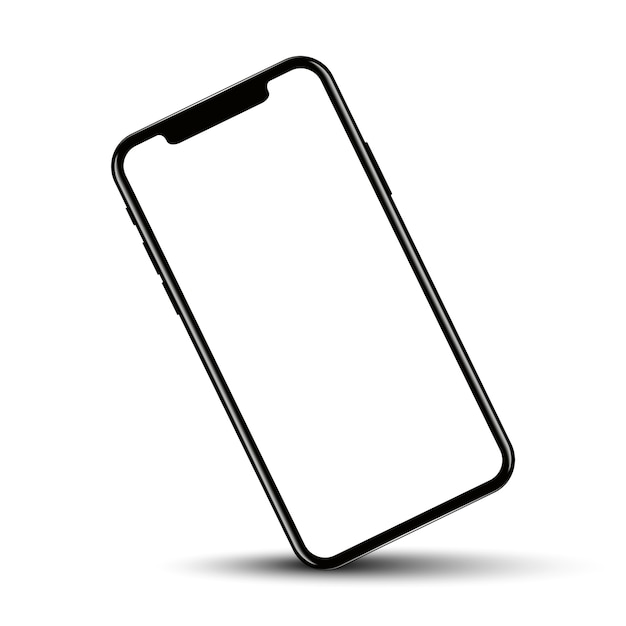 Vector smartphone rotated position with blank screen