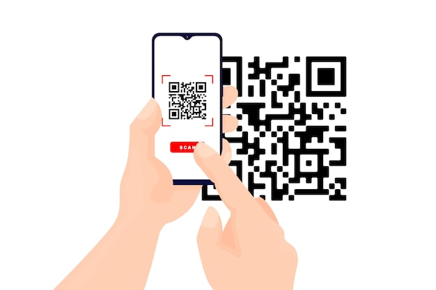 Tema di codice qr di scansione per smartphone