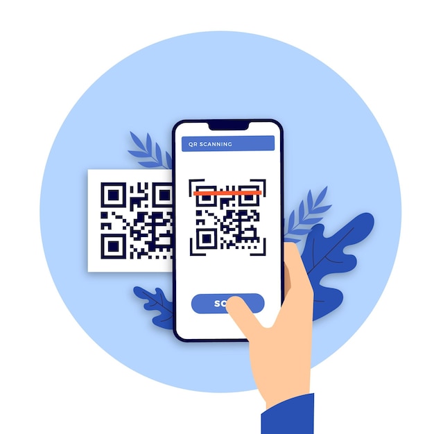 Smartphone scanning qr code