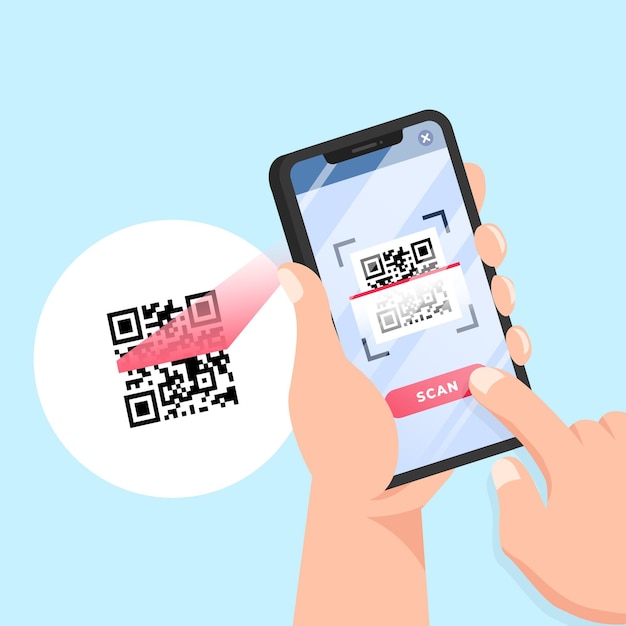 Smartphone scanning qr code