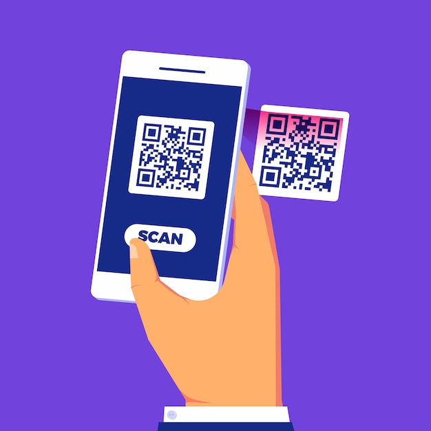 Smartphone che scansiona il codice qr