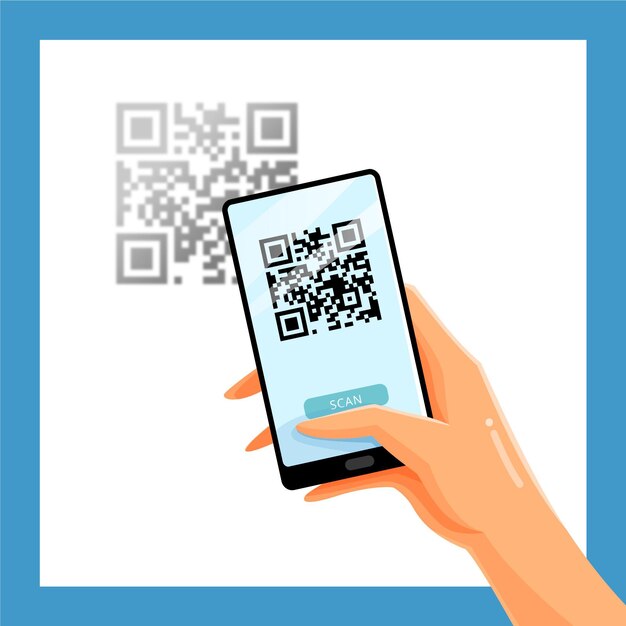 Smartphone scanning qr code