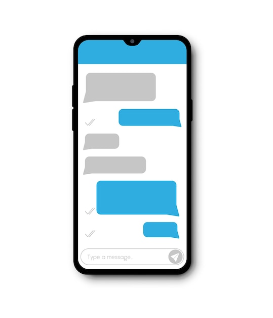 Smartphone-scherm met dialoogvenster voor chatvenster vectorillustratie