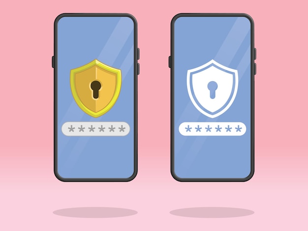 Защита смартфона Ключевая отверстие спрашивает пароль