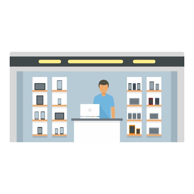 smartphone shop boutique icon. flat illustration of smartphone shop boutique vector icon for web design