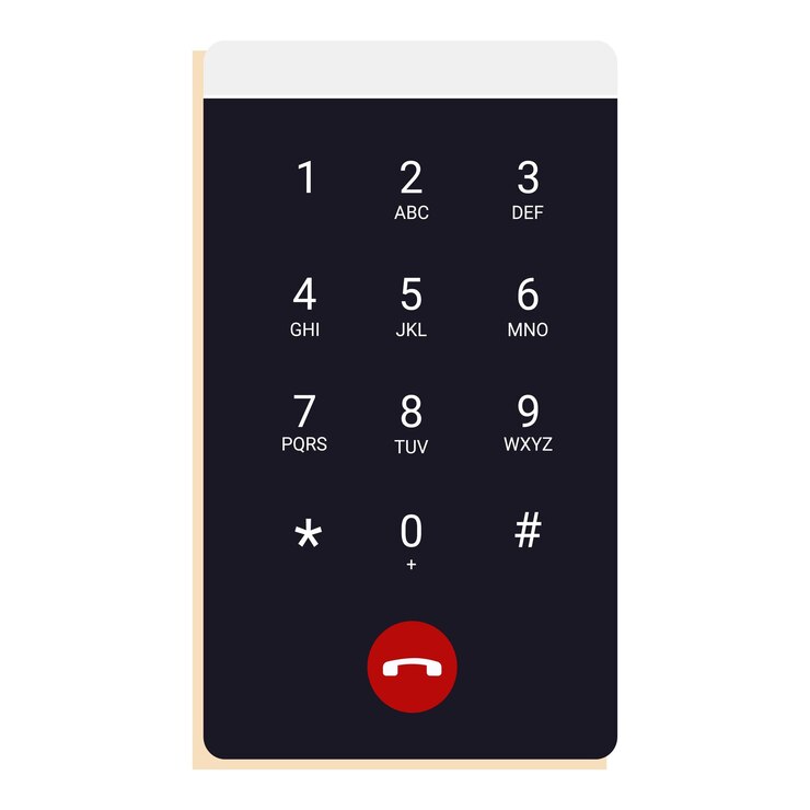 Vector smartphone showing keypad for entering phone number