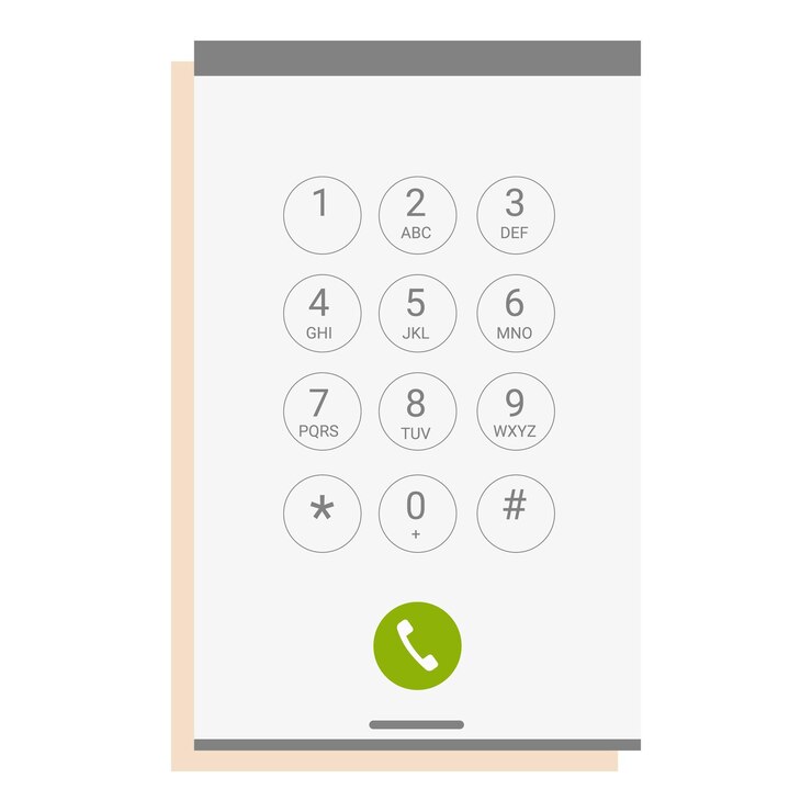 Vector smartphone showing phone app dialing keypad