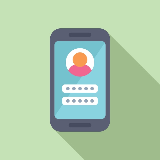 スマートフォンがユーザープロフィールを表示しパスワードを要求します