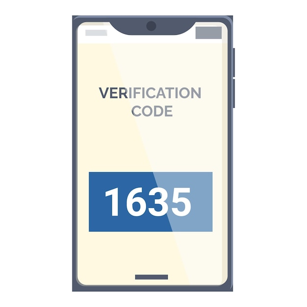 Smartphone showing verification code on screen for 2 step authentication