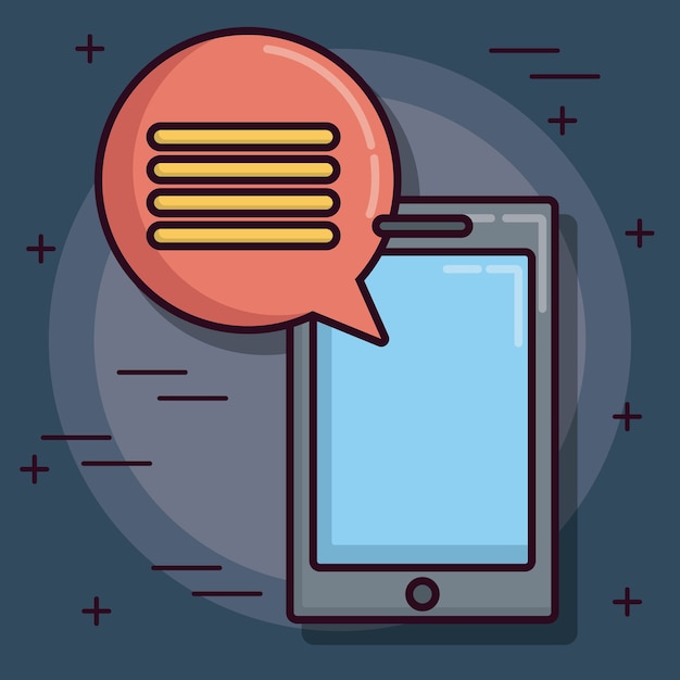 Vector smartphone and speech bubble icon