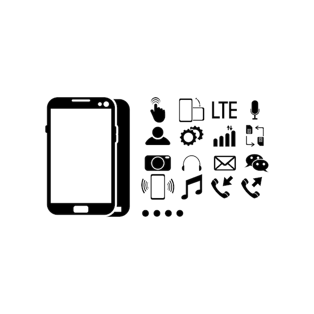 Дизайн векторной иллюстрации набора символов смартфона
