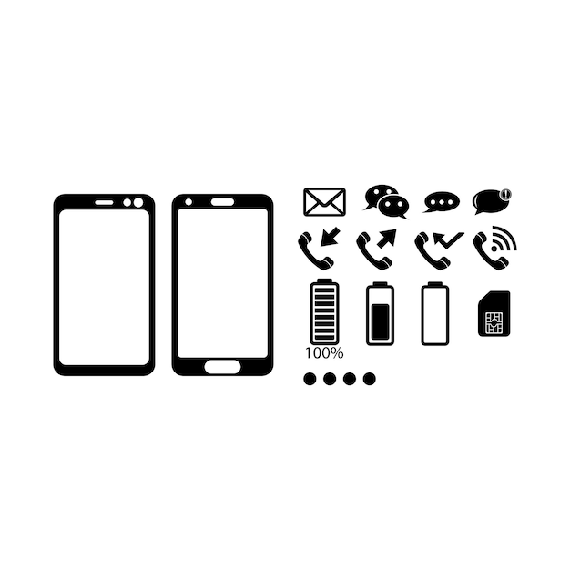 Smartphone symbool pictogram set vector illustratie ontwerp