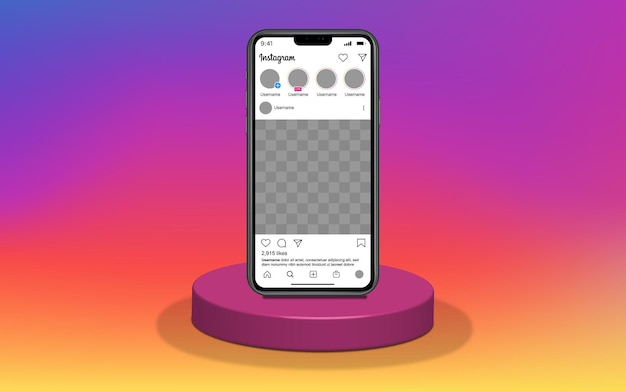 Vector smartphone template for social media app