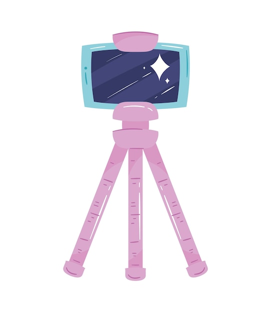 Vector smartphone in tripod