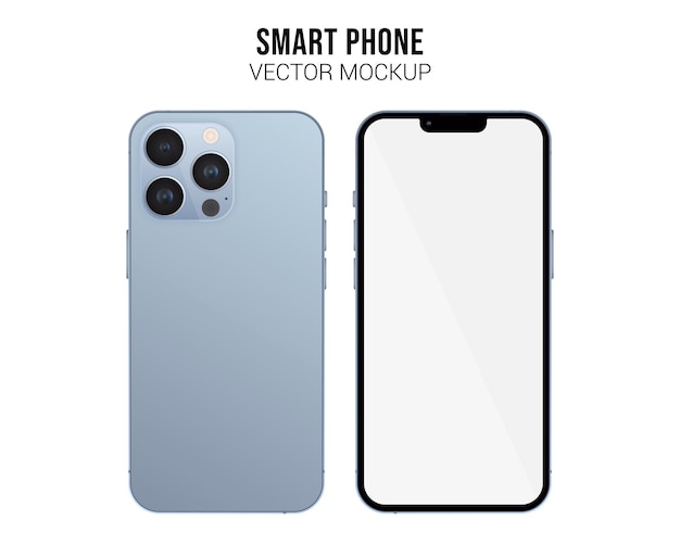 Smartphone Vector Mockup met wit scherm geïsoleerd