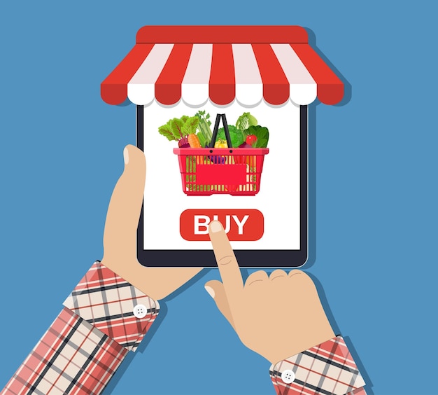 Smartphone voor online boodschappen doen