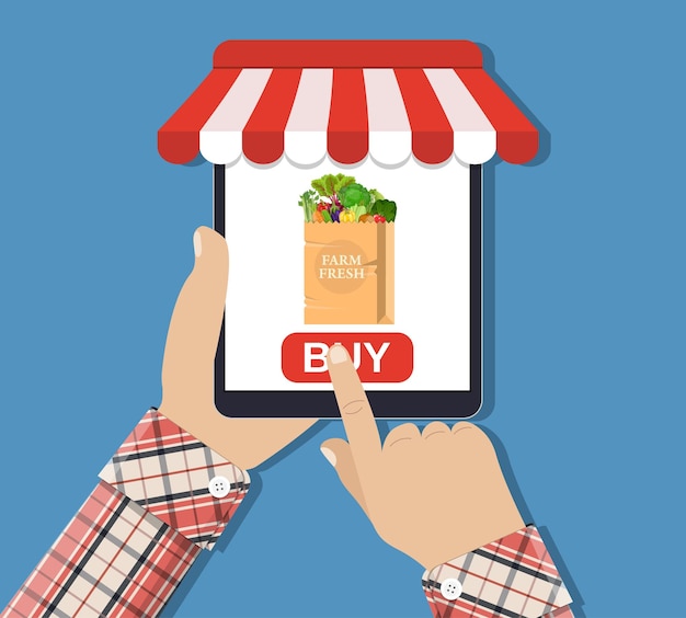 Smartphone voor online boodschappen doen