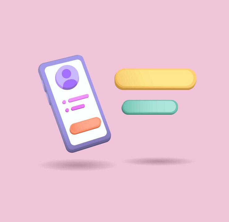 Vector smartphone with ballon chat concept