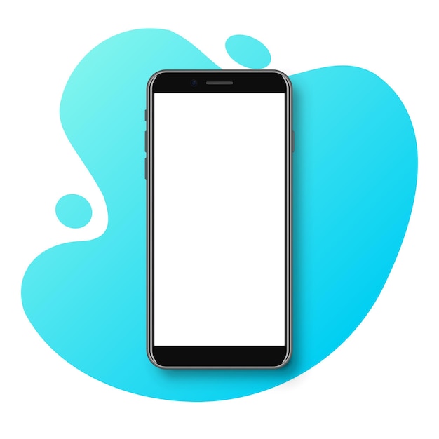 Smartphone with blank screen, phone template. Vector illustration