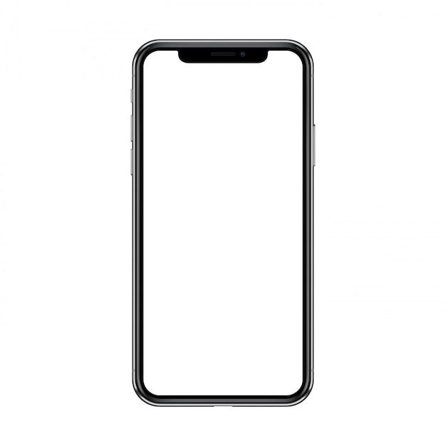 Vector smartphone with blank white screen.