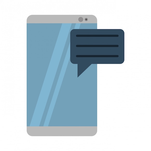 Vector smartphone with chat bubble