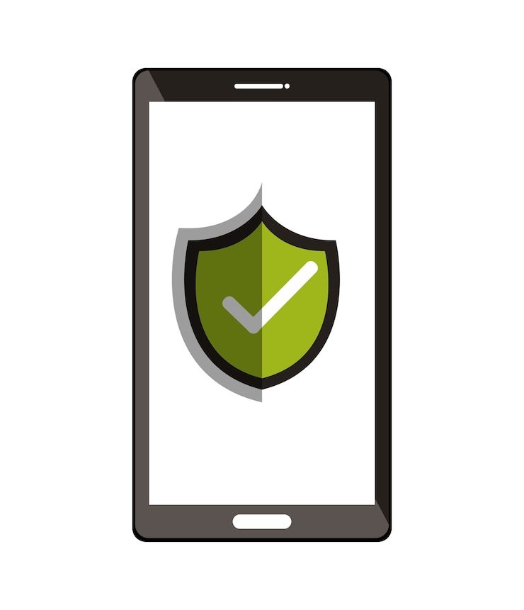 Vector smartphone with checkmark symbol design