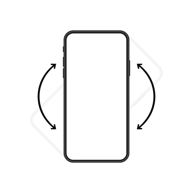 Smartphone with different variant of rotate position turn your phone whatever Modern vector illustration