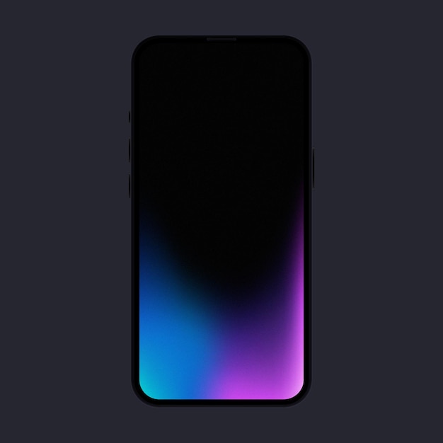 Smartphone with Gradient Screen. Front view Model. Isolated Mockup. Vector illustration