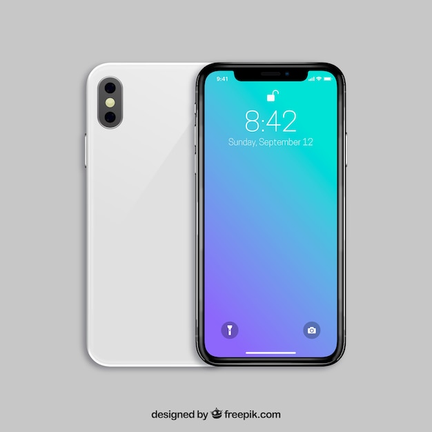 Smartphone with gradient wallpaper