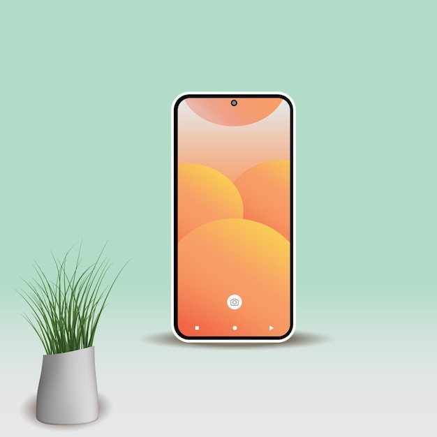 Smartphone with gradient wallpaper