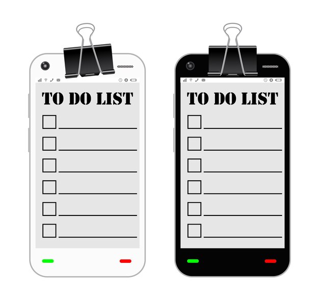 smartphone with to do list on a screen