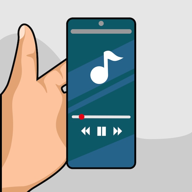 Smartphone with music player screen